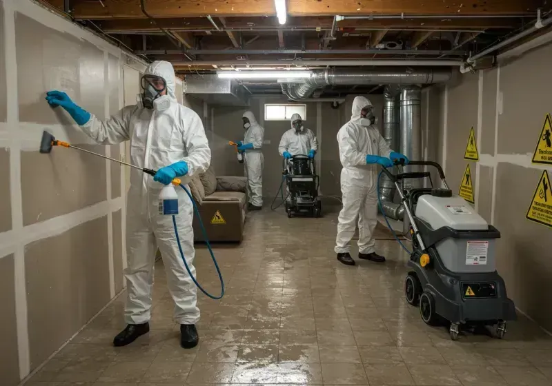 Basement Moisture Removal and Structural Drying process in Mount Lebanon, PA